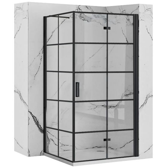 REA Duschkabin MOLIER 90X80 Svart, 90x80x190cm