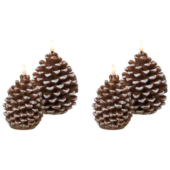 Set med 4 LED-ljus IVRESSE 15/12 cm Kotte Brun
