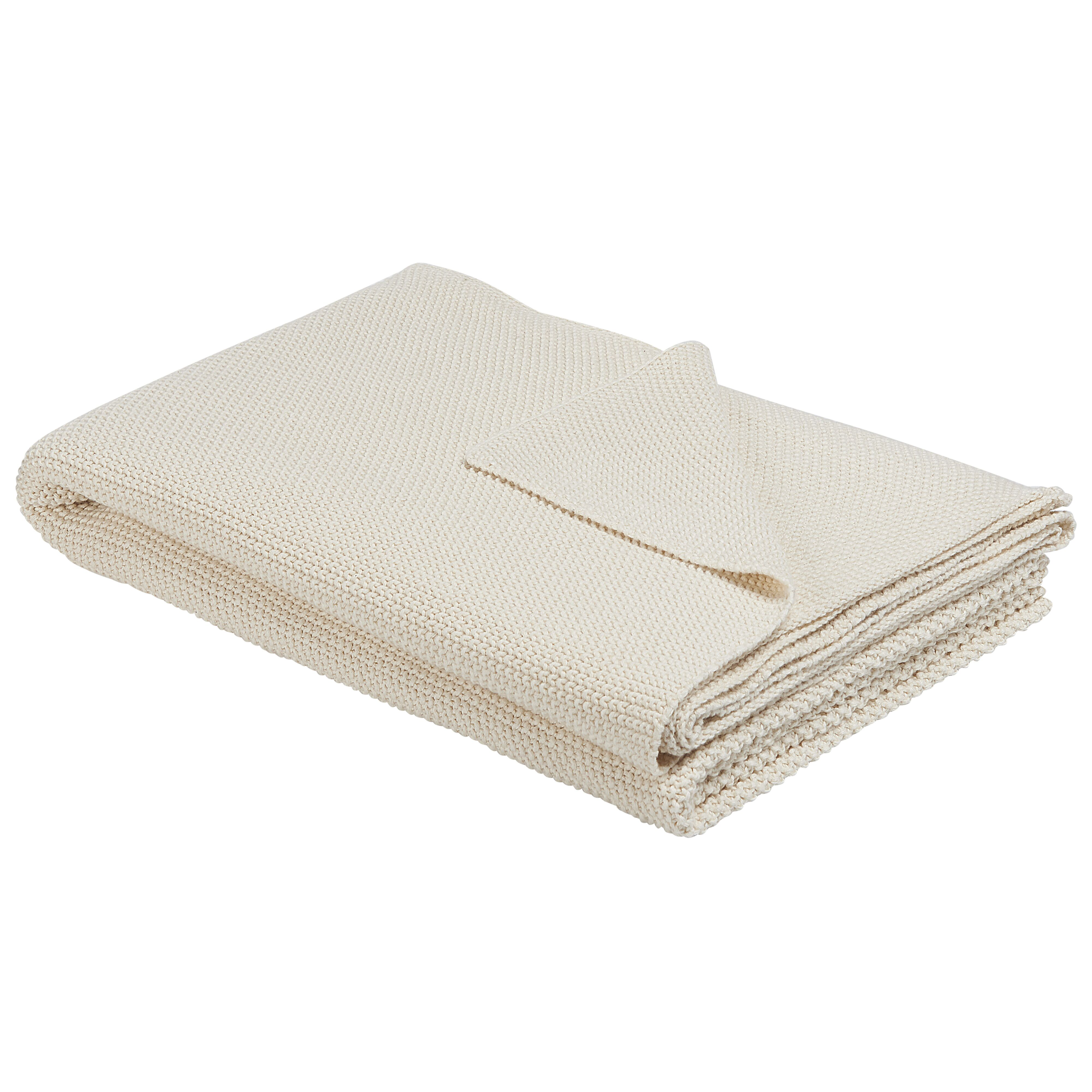 Pläd ASAKA Bomull 130 x 180 cm Beige