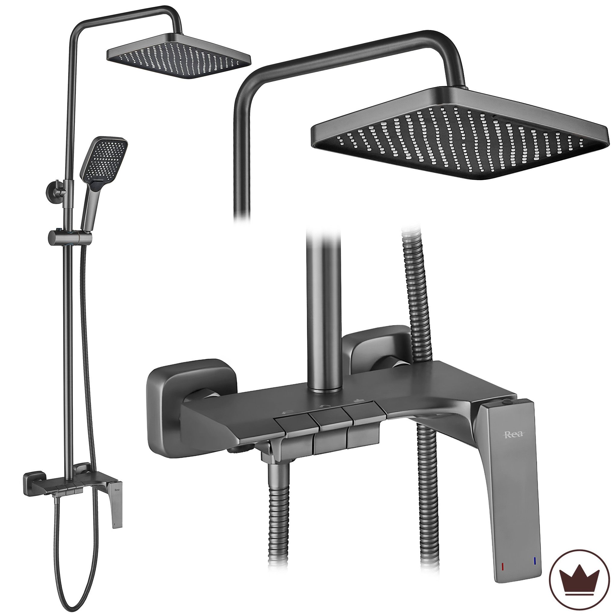 REA Premium duschset JOE , Titanium, 18x20,5x123cm