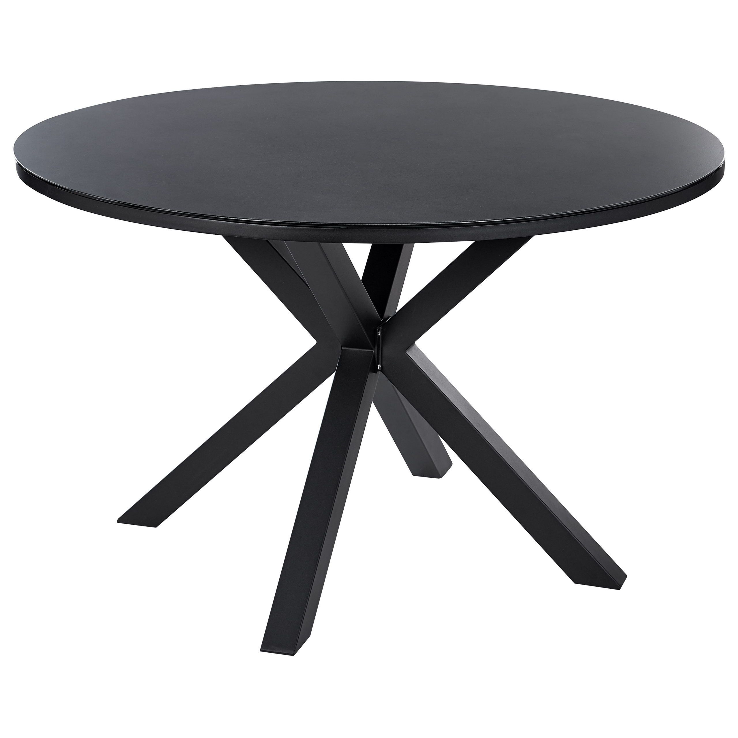 Trädgårdsmatbord MALETTO 120 cm 120 cm Glas Svart