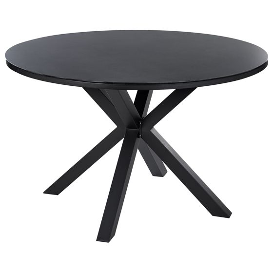 Trädgårdsmatbord MALETTO 120 cm 120 cm Glas Svart