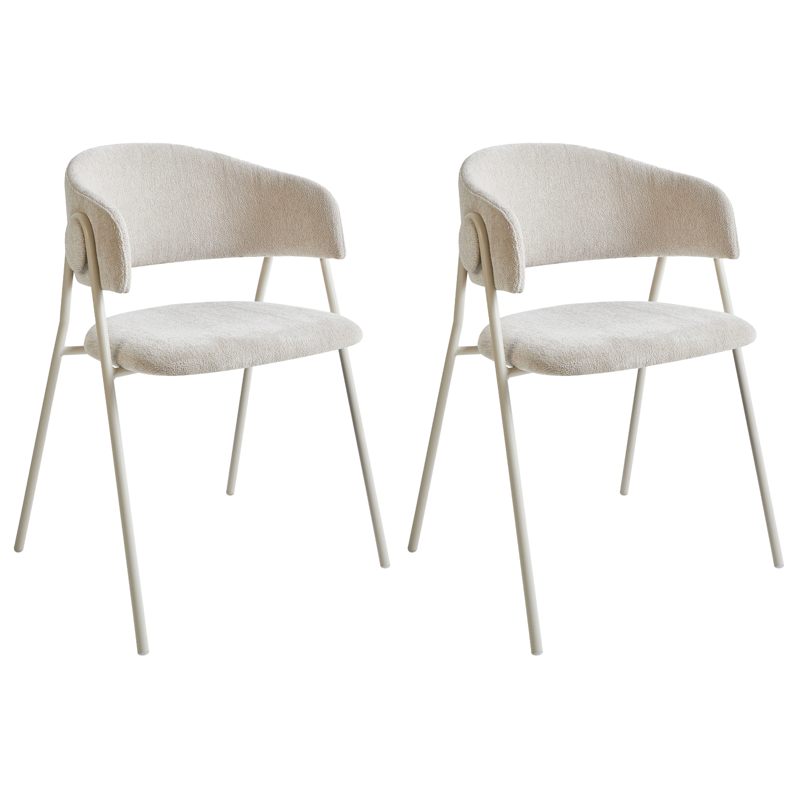 Set med 2 matstolar ALANSON Chenille Ljusbeige