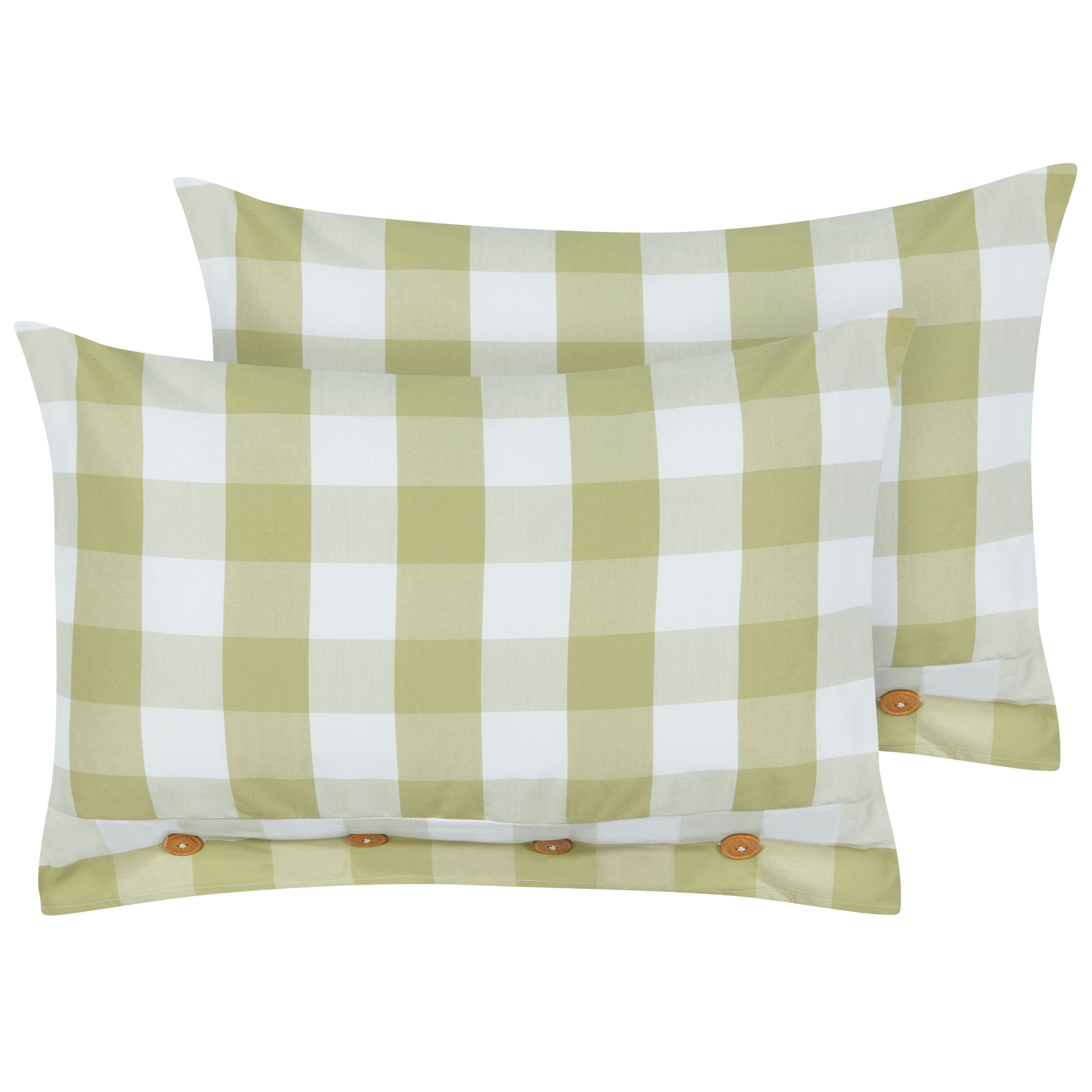 Set med 2 prydnadskuddar TAMNINE 40 x 60 cm Ljusgrön Rutigt tryck