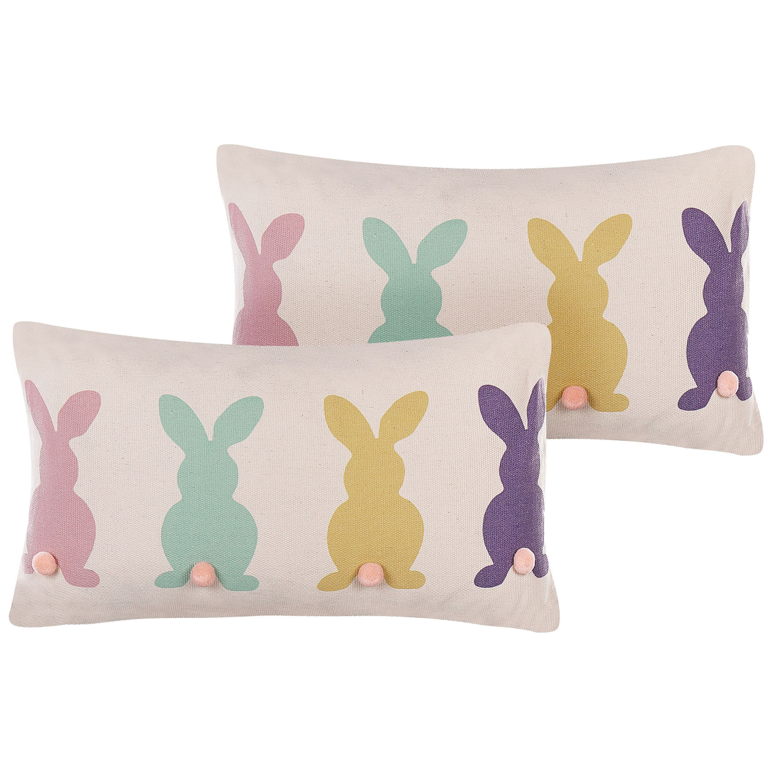 Set med 2 prydnadskuddar CLUSIA 30 x 50 cm Beige