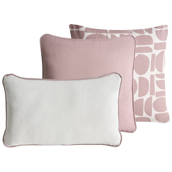 Set med 3 dekorativa kuddar PENTACE 30 x 50 cm 45 x 45 cm Bomull Rosa Monokromt