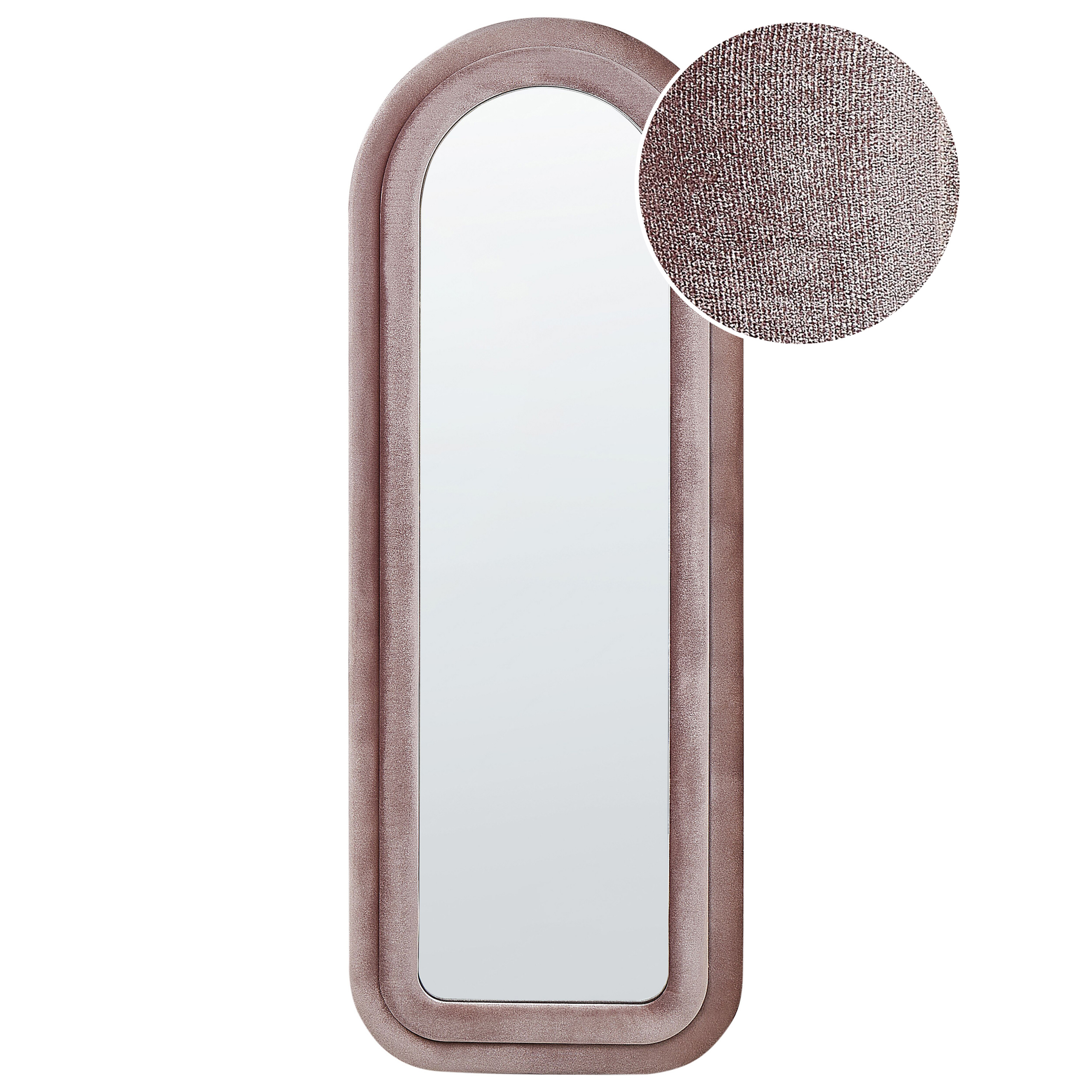 Väggspegel CULAN 60 cm 160 cm Sammet Rosa