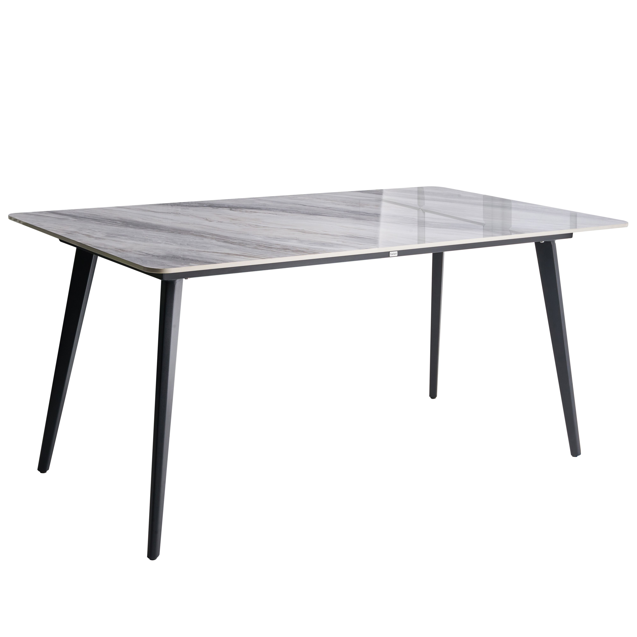 Trädgårdsmatbord RODALLO 160 cm 90 cm Sten Grå marmor