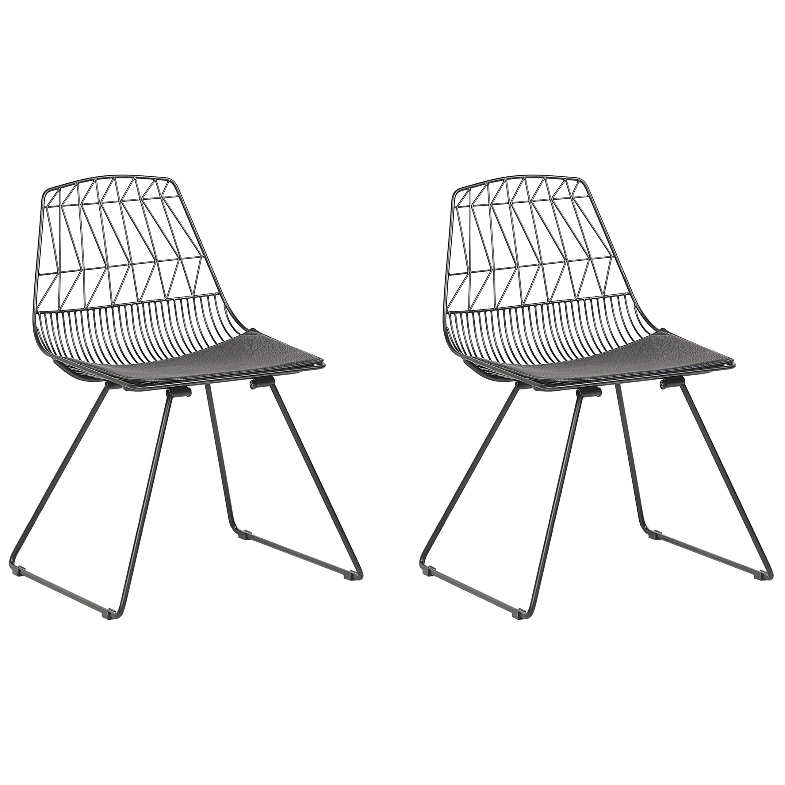Set med 2 matstolar HARLAN Metall Svart