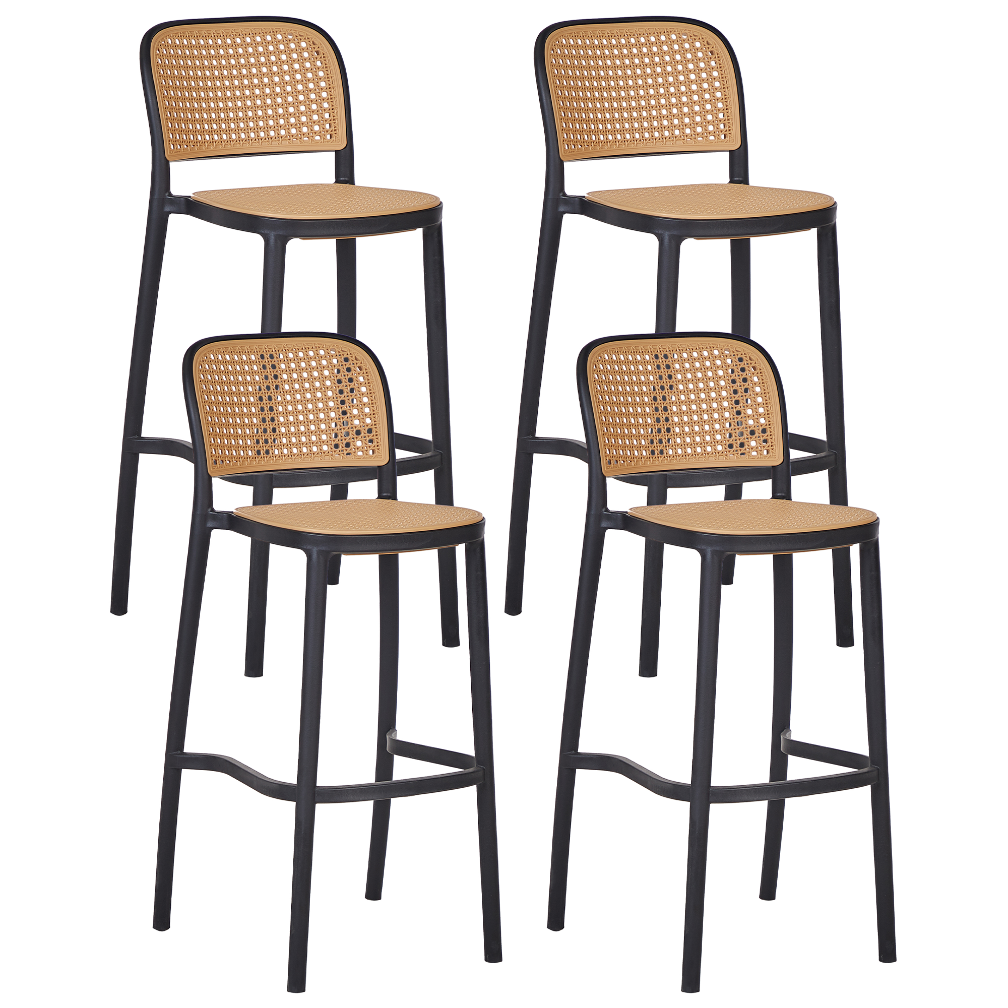 Set med 4 barstolar PLOSE Syntetiskt material Beige