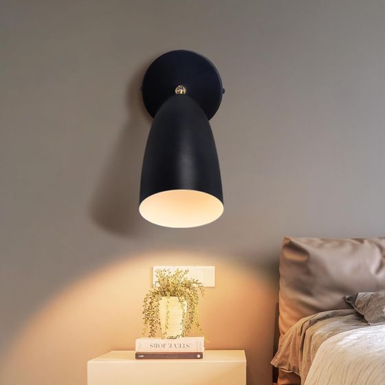NETTLIFE svart, inomhusvägglampa - vintage, retro, sovrum, väggspotlight, GU10, utan glödlampa
