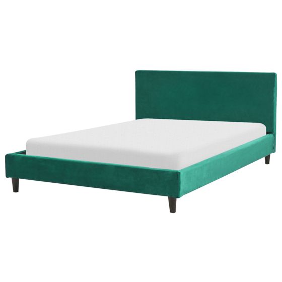 Säng med lamellram Sammet FITOU 140 x 200 cm Mörkgrön