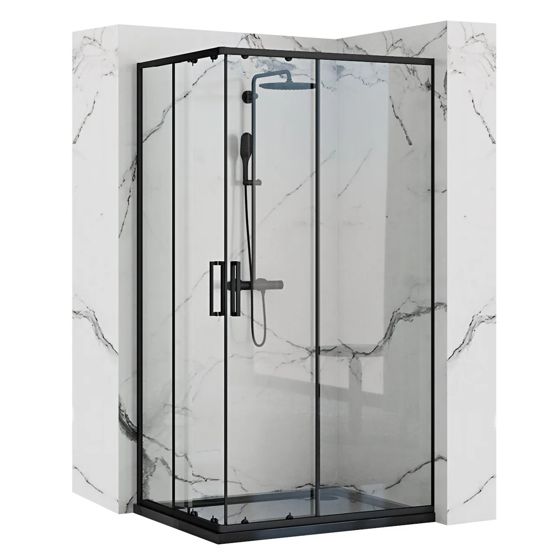 REA Duschkabin PUNTO 80x100 Svart, 78x98x190cm