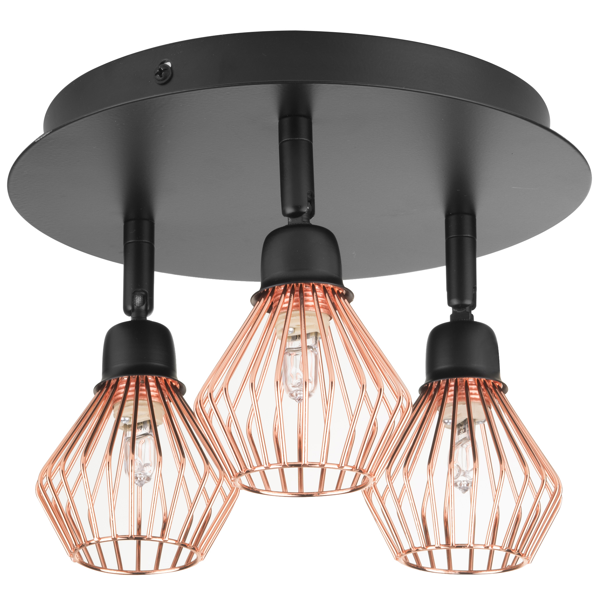 Spotlight med 3 lampor VOLGA Justerbar Metall Svart