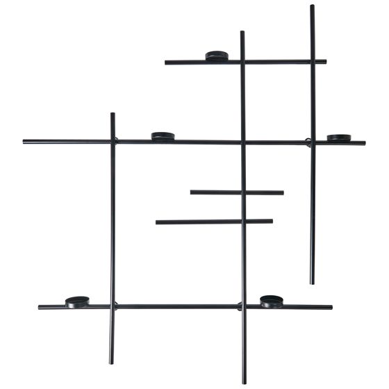 Väggljusstake PORTO 74 cm Svart