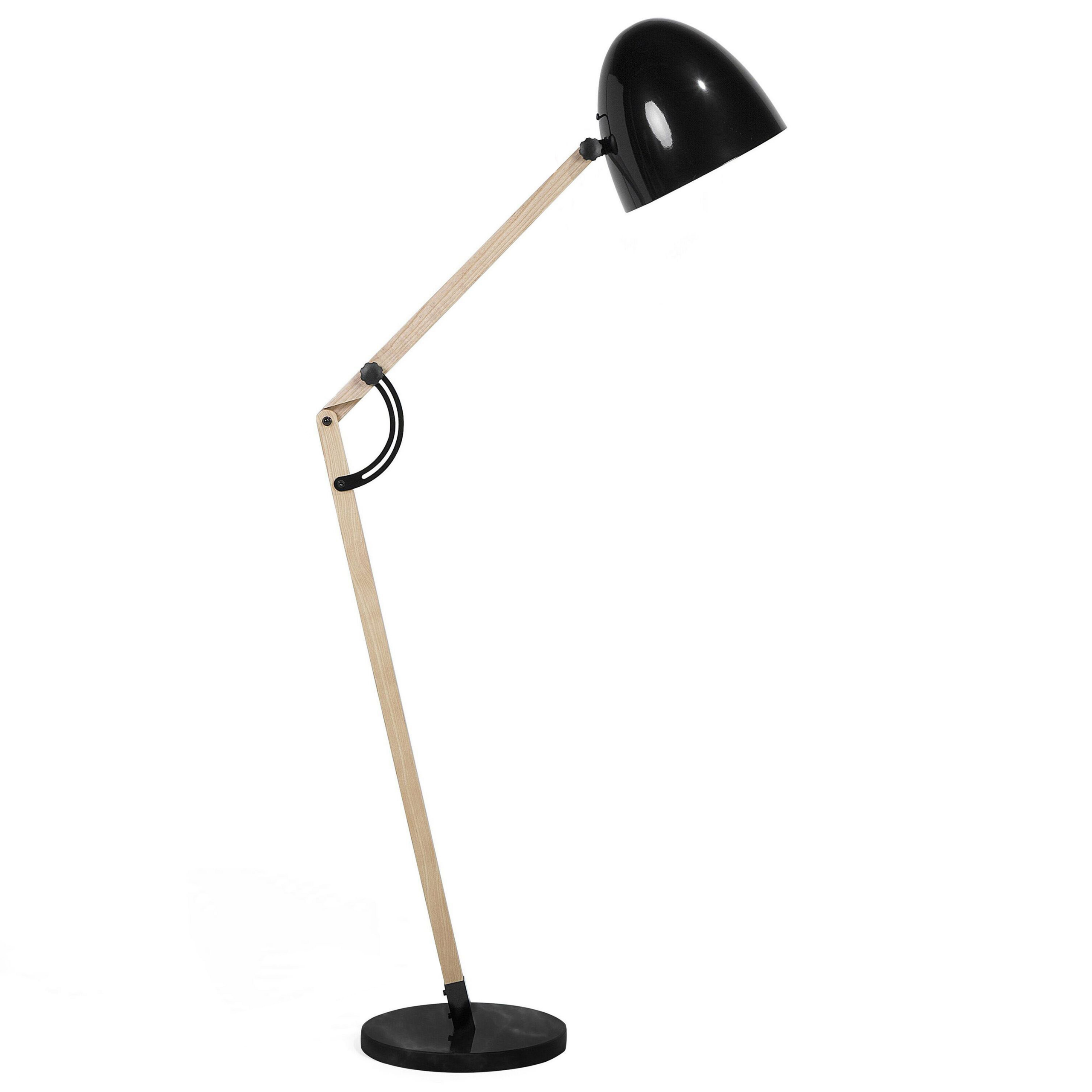Golvlampa HETTON Justerbar Ek Svart