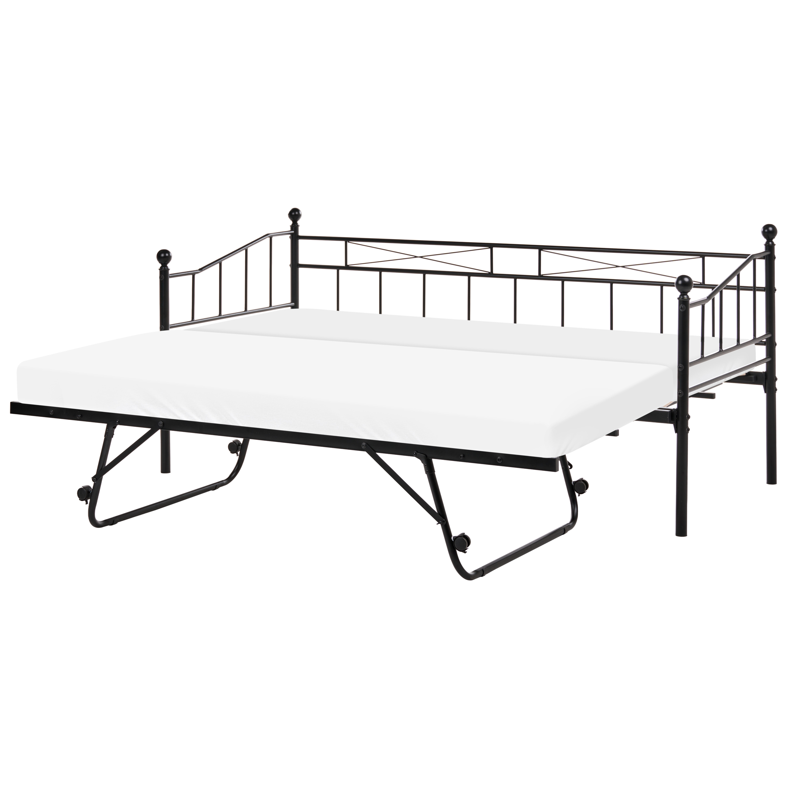 Dagbädd Metall LOUANNEC 90 x 200 cm Utdragbar Svart