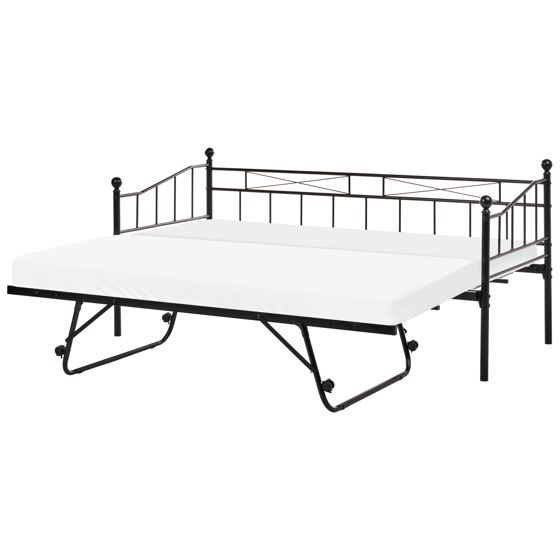 Dagbädd Metall LOUANNEC 90 x 200 cm Utdragbar Svart