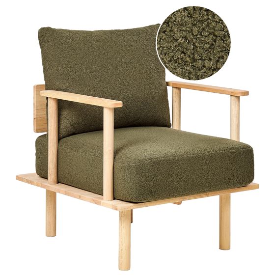 Fåtölj ASKER Bouclé Mörkgrön
