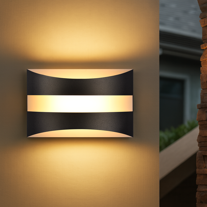 NETTLIFE Svart inomhusvägglampa med LED-belysning - Uppåt-/nedåtriktad belysning, 5 W, 3000 K, varmvit