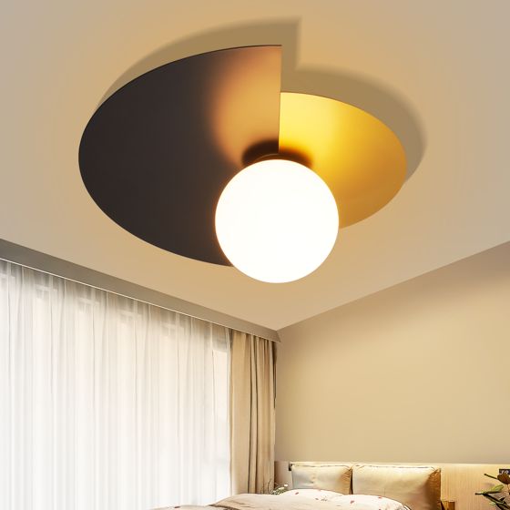 NETTLIFE svart och guld vägglampa för hallen, glas och metall i vintagestil, modern design, E14