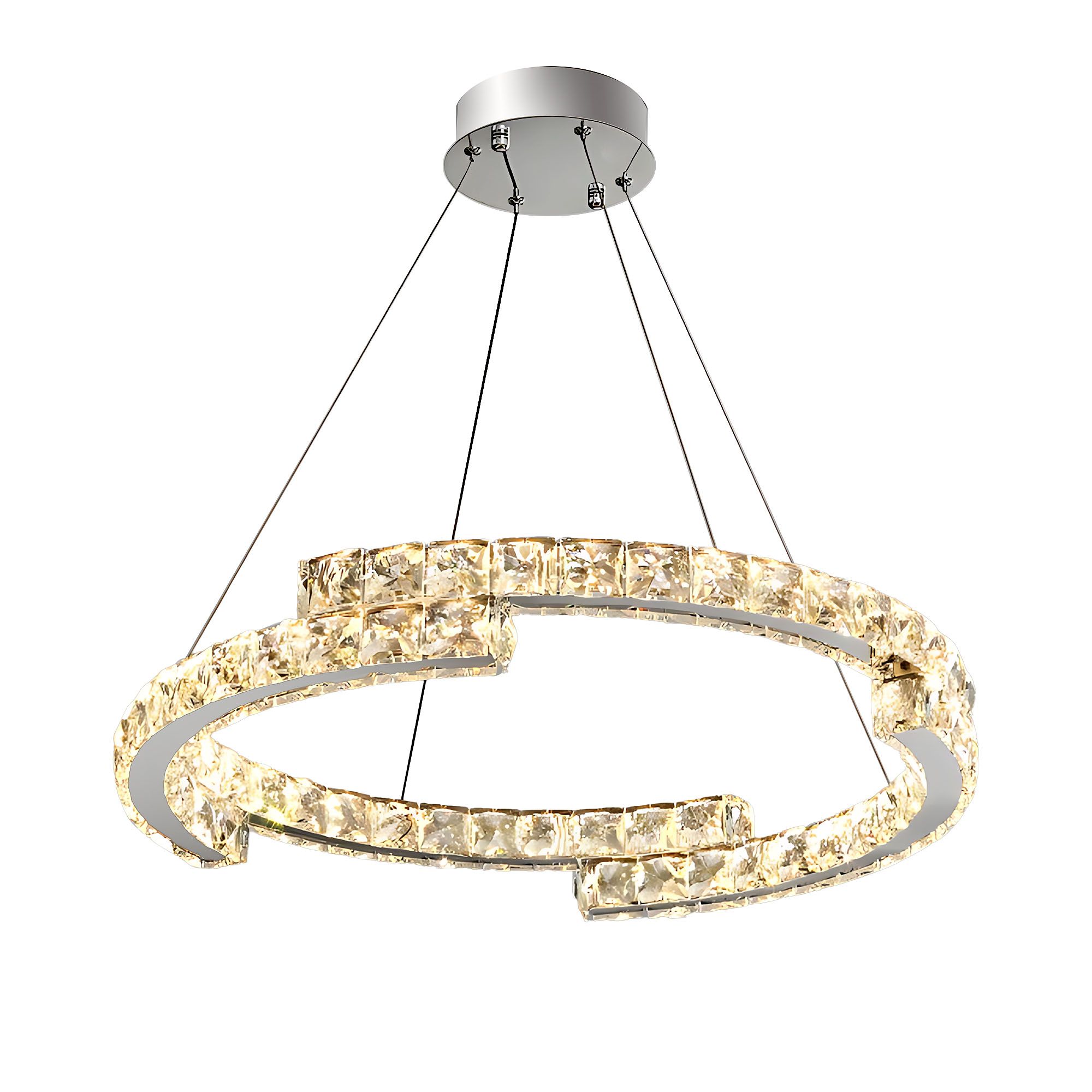 TOOLIGHT hängande taklampa APP1770-CP 60cm LED Krom 60x60x95cm