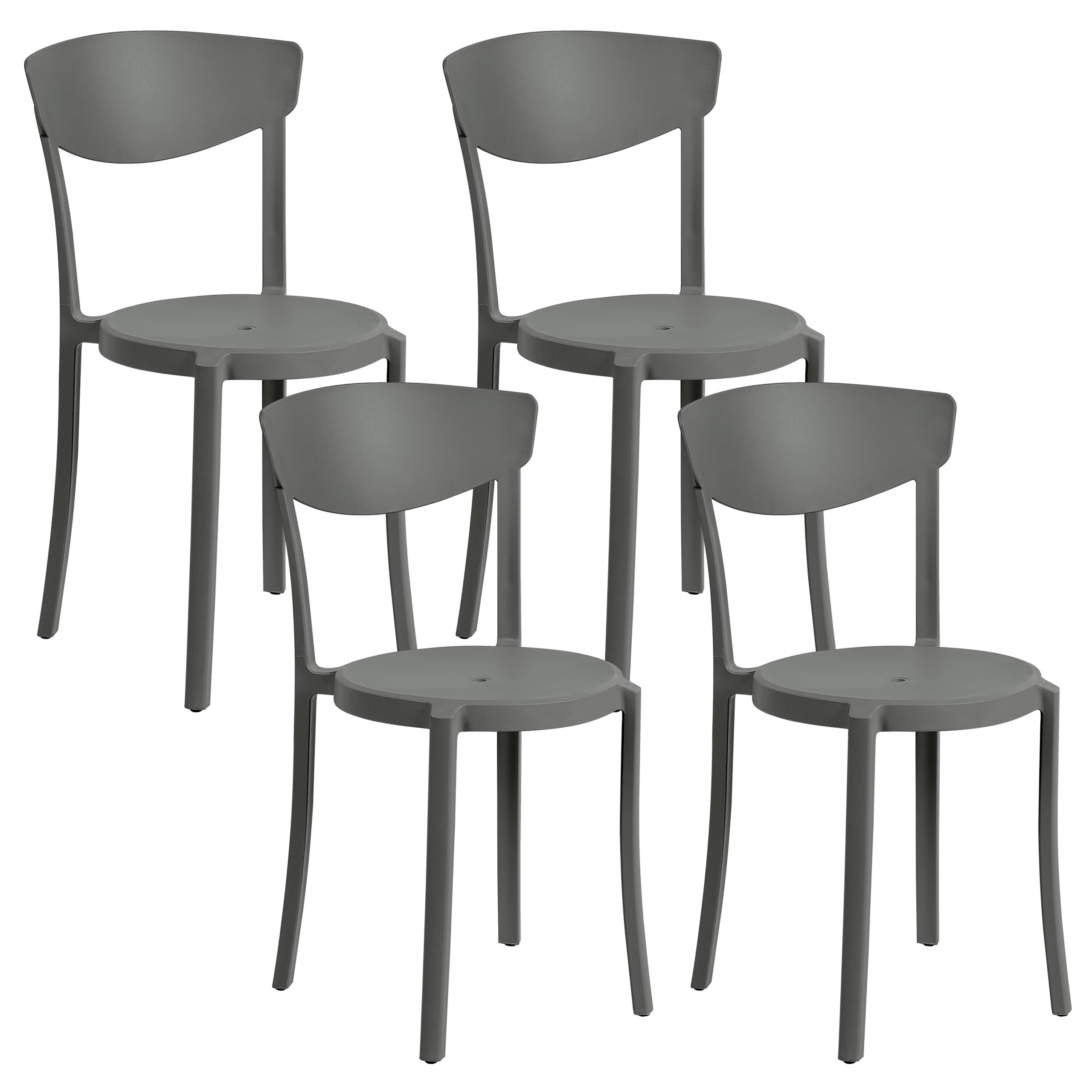 Set med 4 trädgårdsstolar VIESTE Mörkgrå