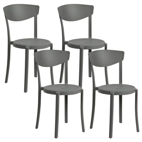 Set med 4 trädgårdsstolar VIESTE Mörkgrå