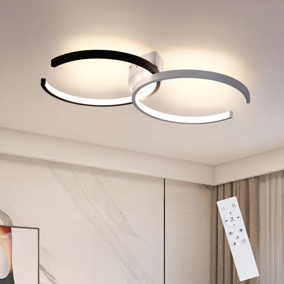 NETTLIFE LED-taklampa, 37W, 54x32x8,5cm, Modern dimbar med fjärrkontroll, Metall, Vardagsrumslampa, För sovrum