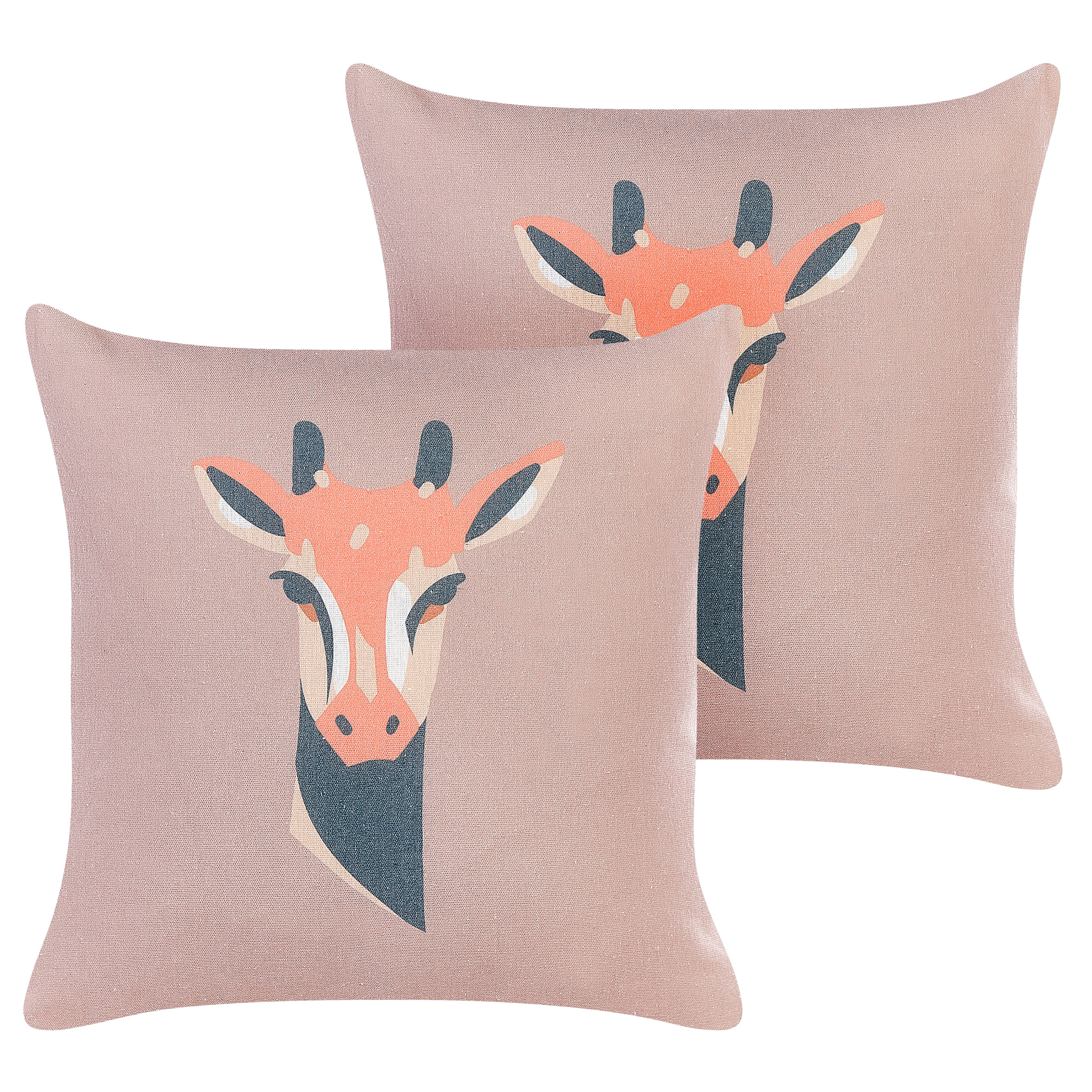 Set med 2 prydnadskuddar CANDELABRA 45 x 45 cm Rosa Djurtryck