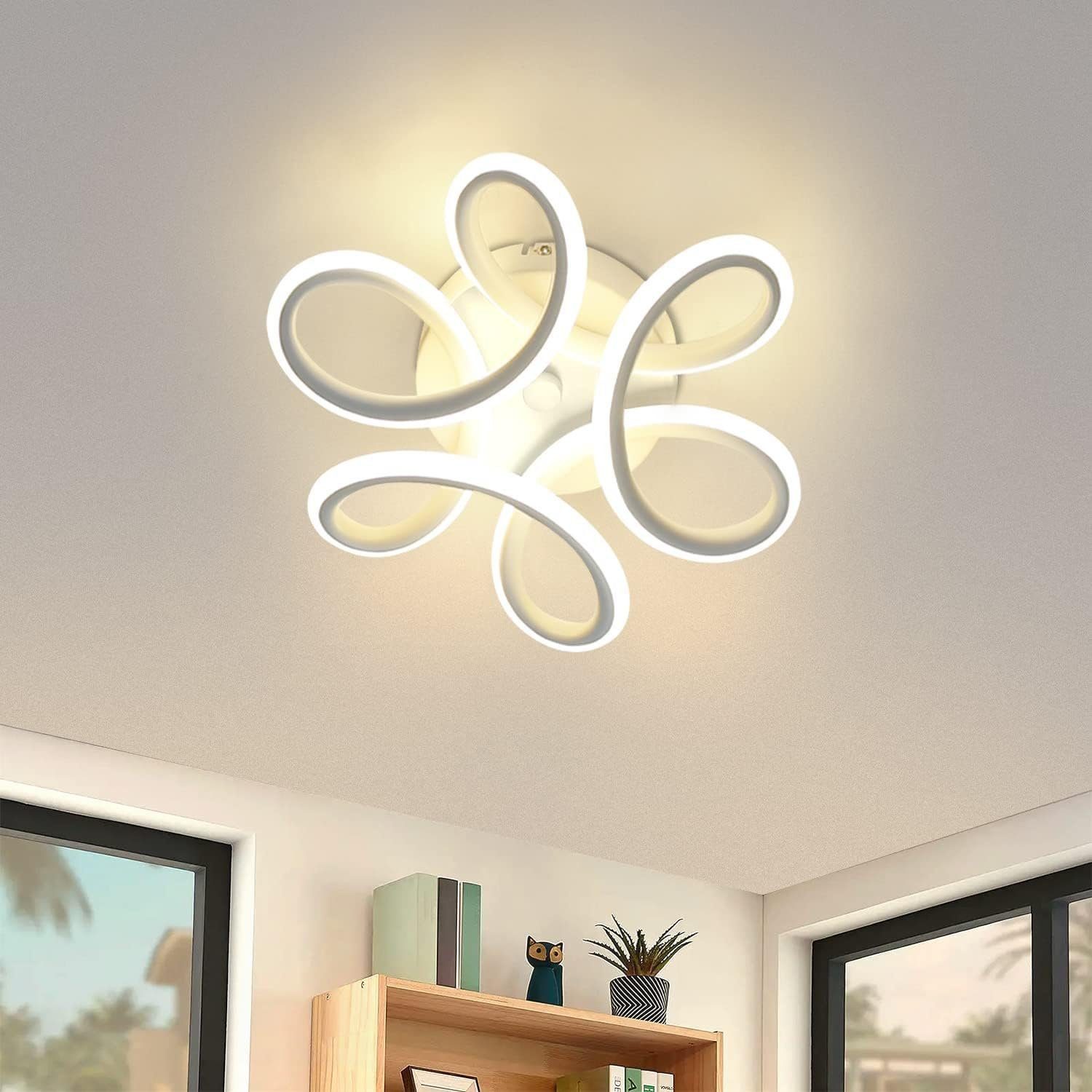 NETTLIFE LED-taklampa, 17W, 3000K, 27*12cm, liten, modern, halllampa, varmvit, geometriskt mönster, för vardagsrum