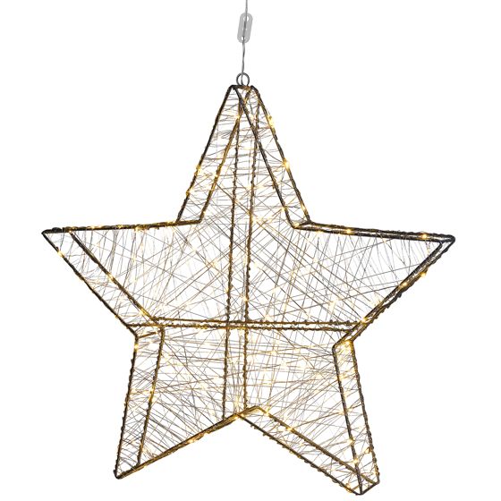 Hängande utomhusdekoration LED KURULA 58 cm Stjärna Silver