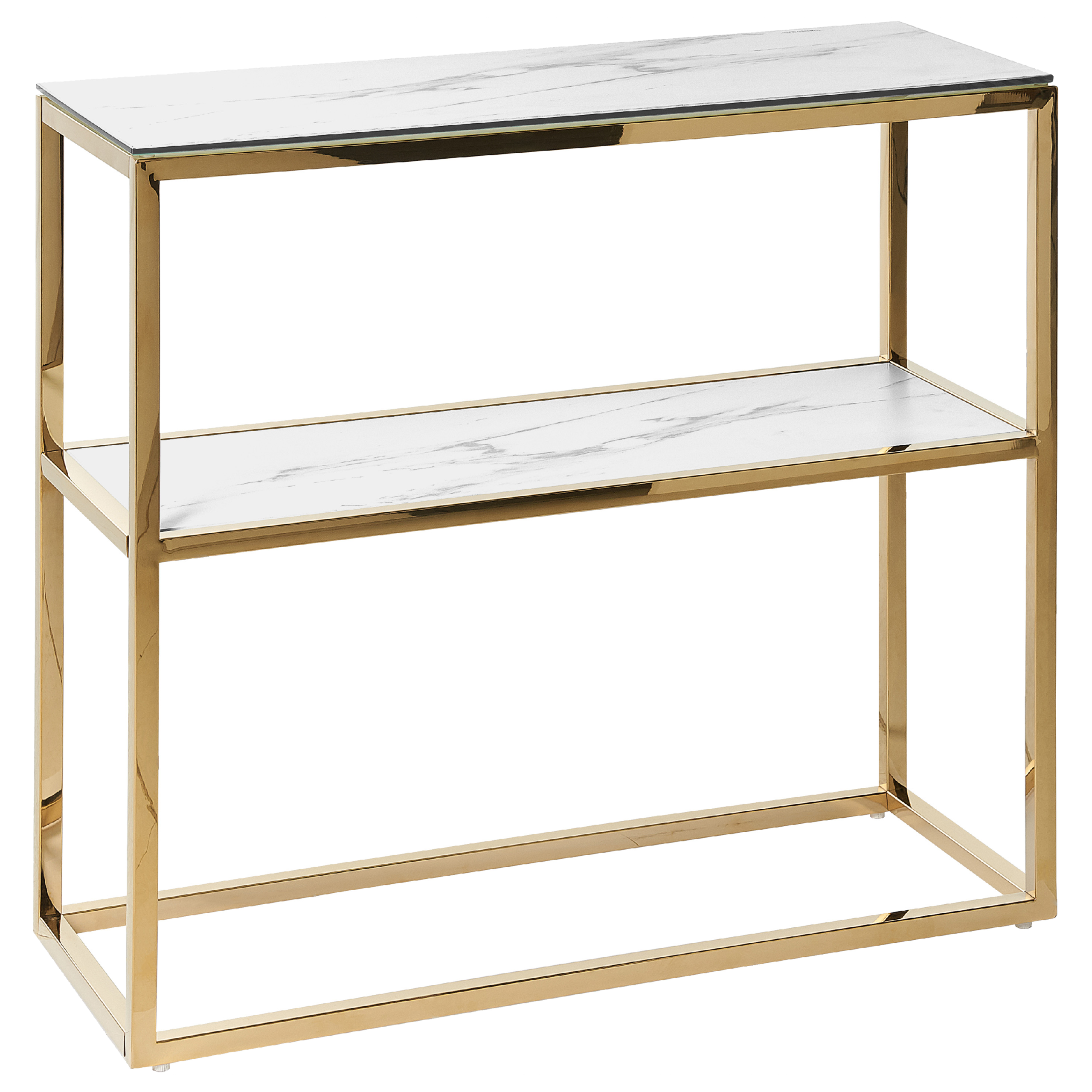 Konsolbord AZUSA Härdat glas Vit marmor