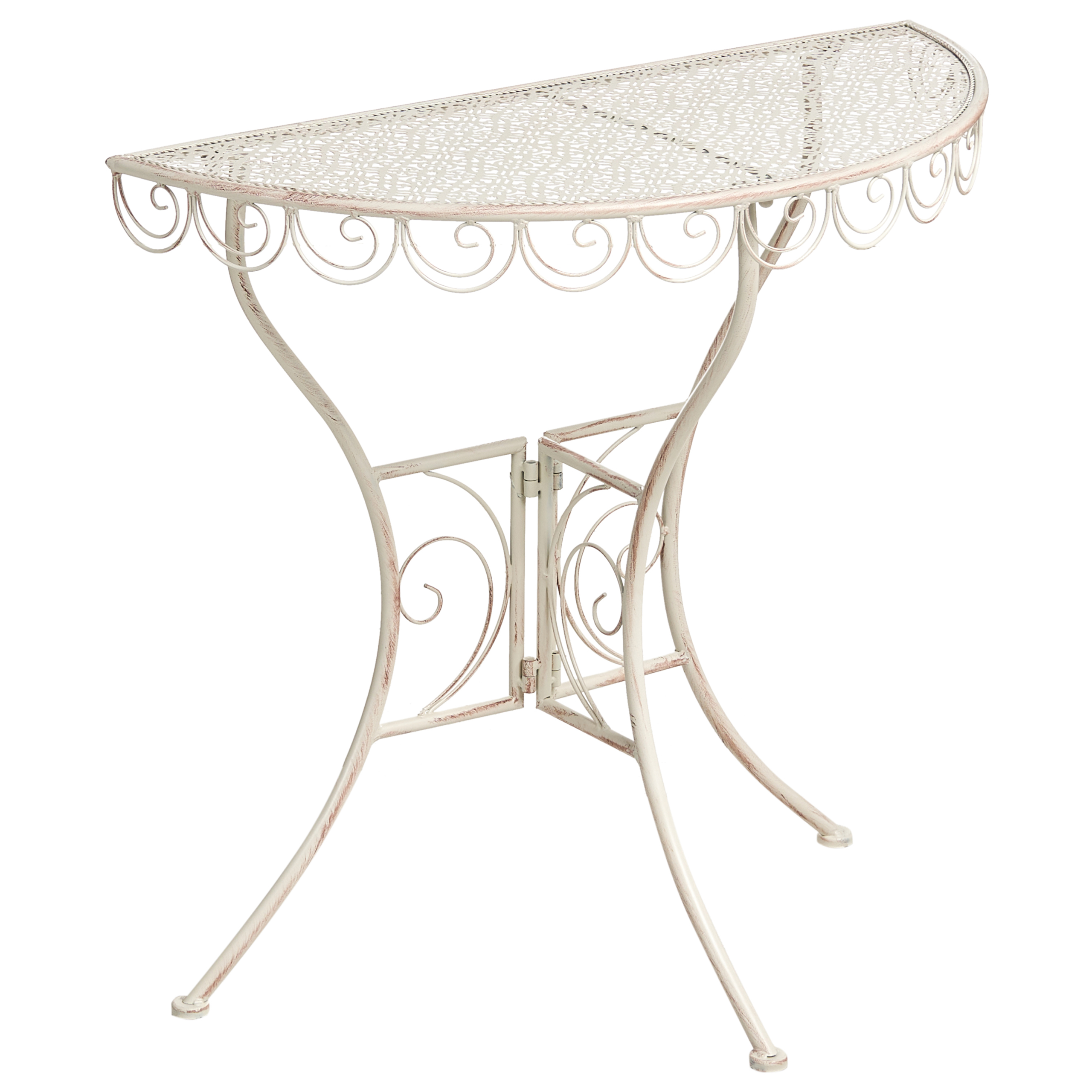 Bistrobord JUINA 80 cm 36 cm Metall Ljusbeige