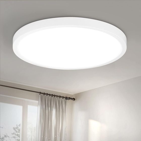 NETTLIFE LED - svart paneltaklampa, platt taklampa IP44 stänkskyddad, kallvit, 15 W