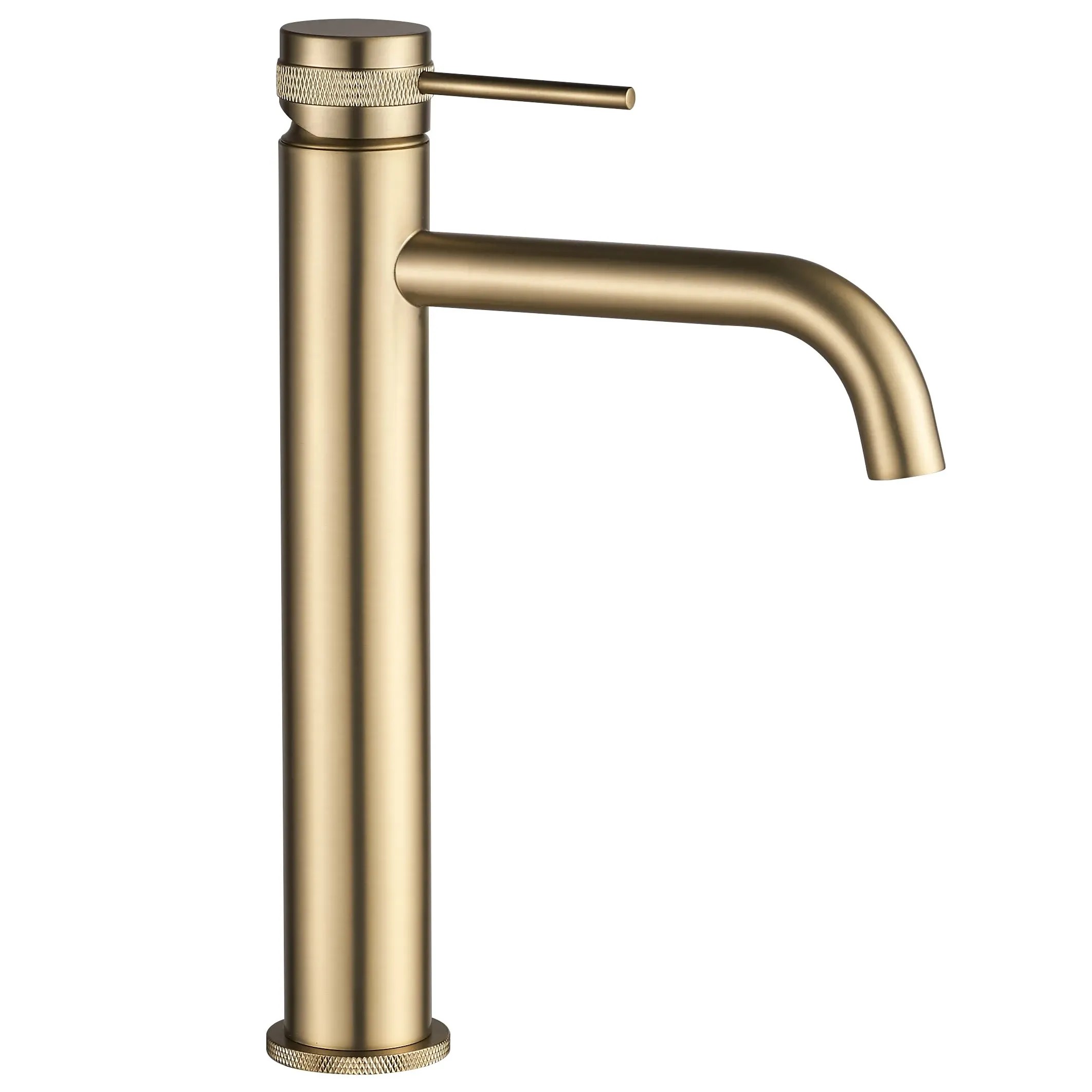REA Tvättställsblandare LUNGO GRIP Hög Borstat Guld, 10x5x28cm