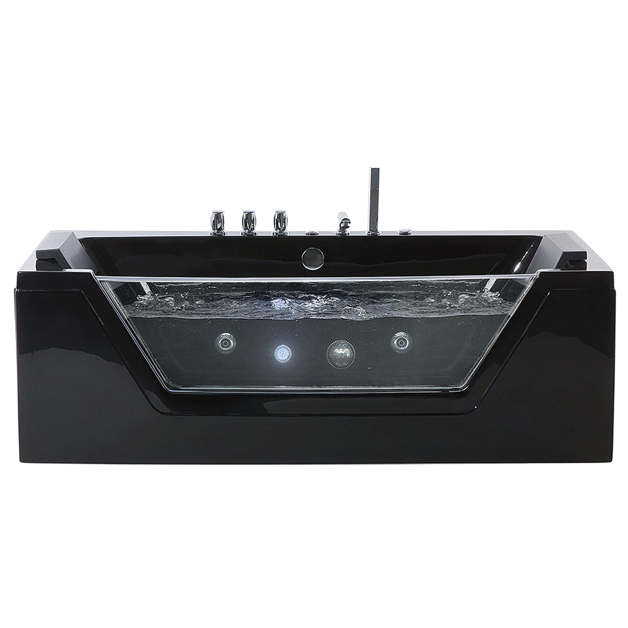 Hörnbubbelbadkar med LED SAMANA 1620 x 760 mm Svart