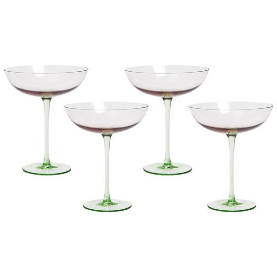 Set med 4 martiniglas DIOPSIDE 250 ml Rosa