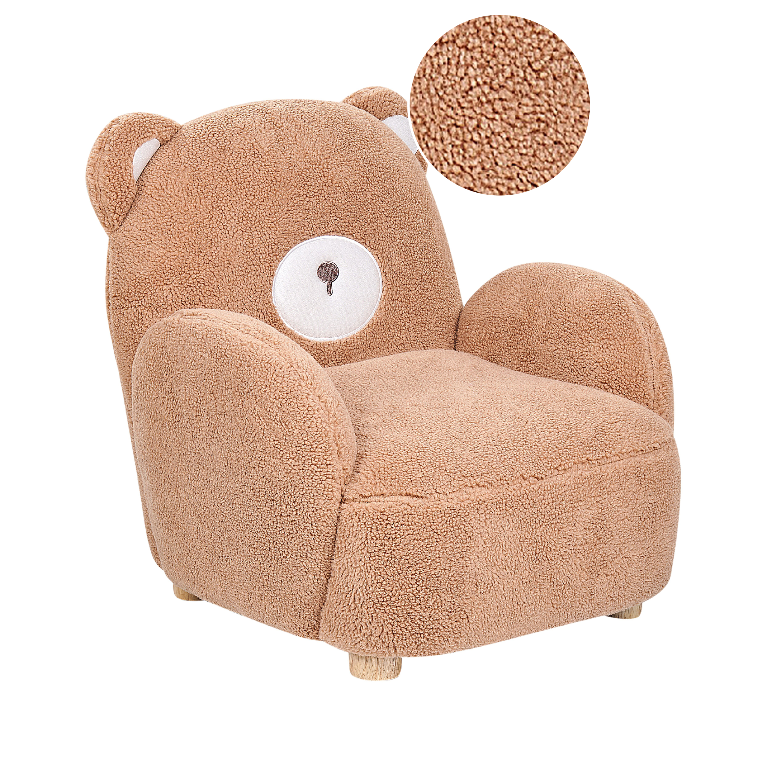 Barnfåtölj Nallebjörn BOO Bouclé Brun