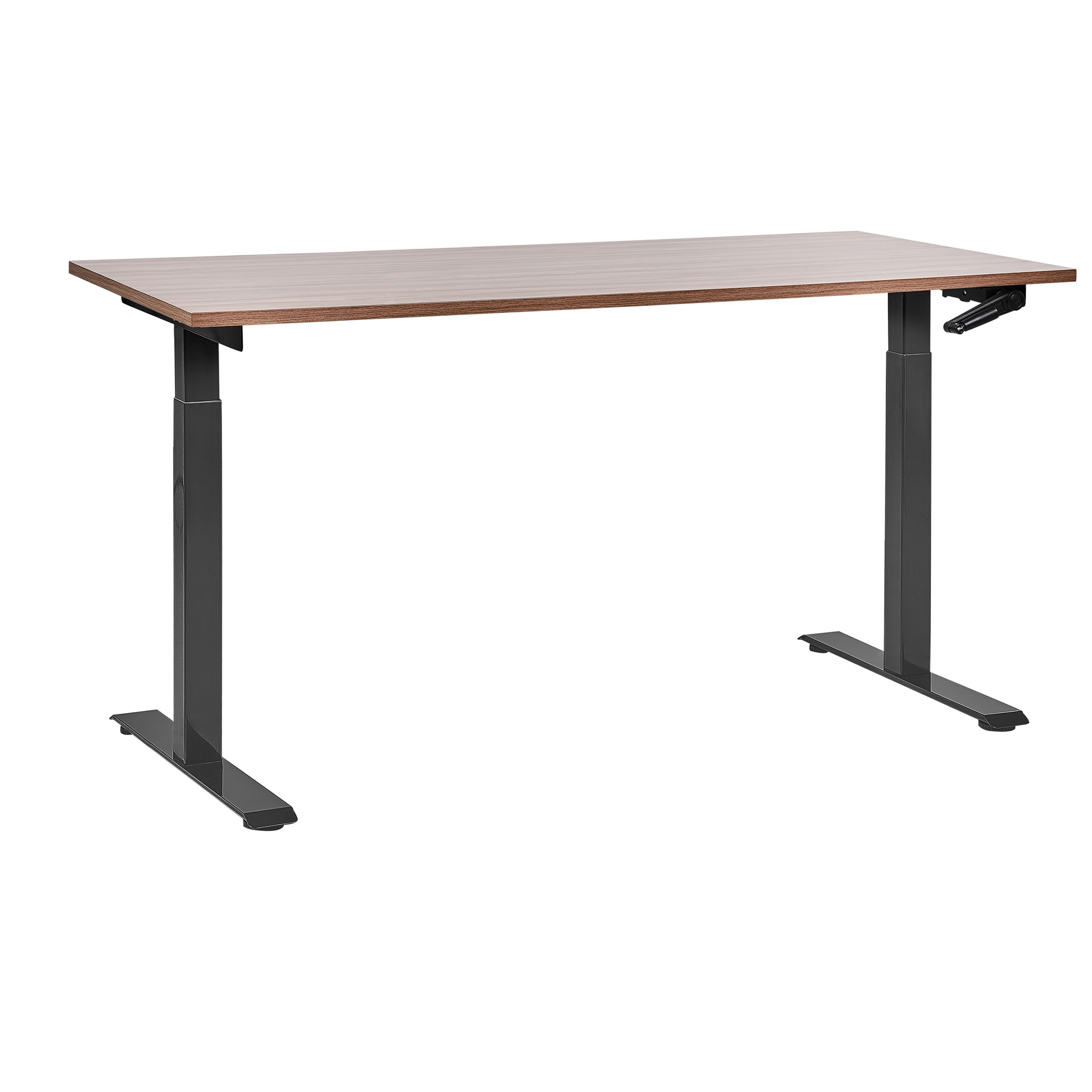 Manuellt höj- och sänkbart skrivbord DESTINES 160 cm 72 cm Brun/ Svart