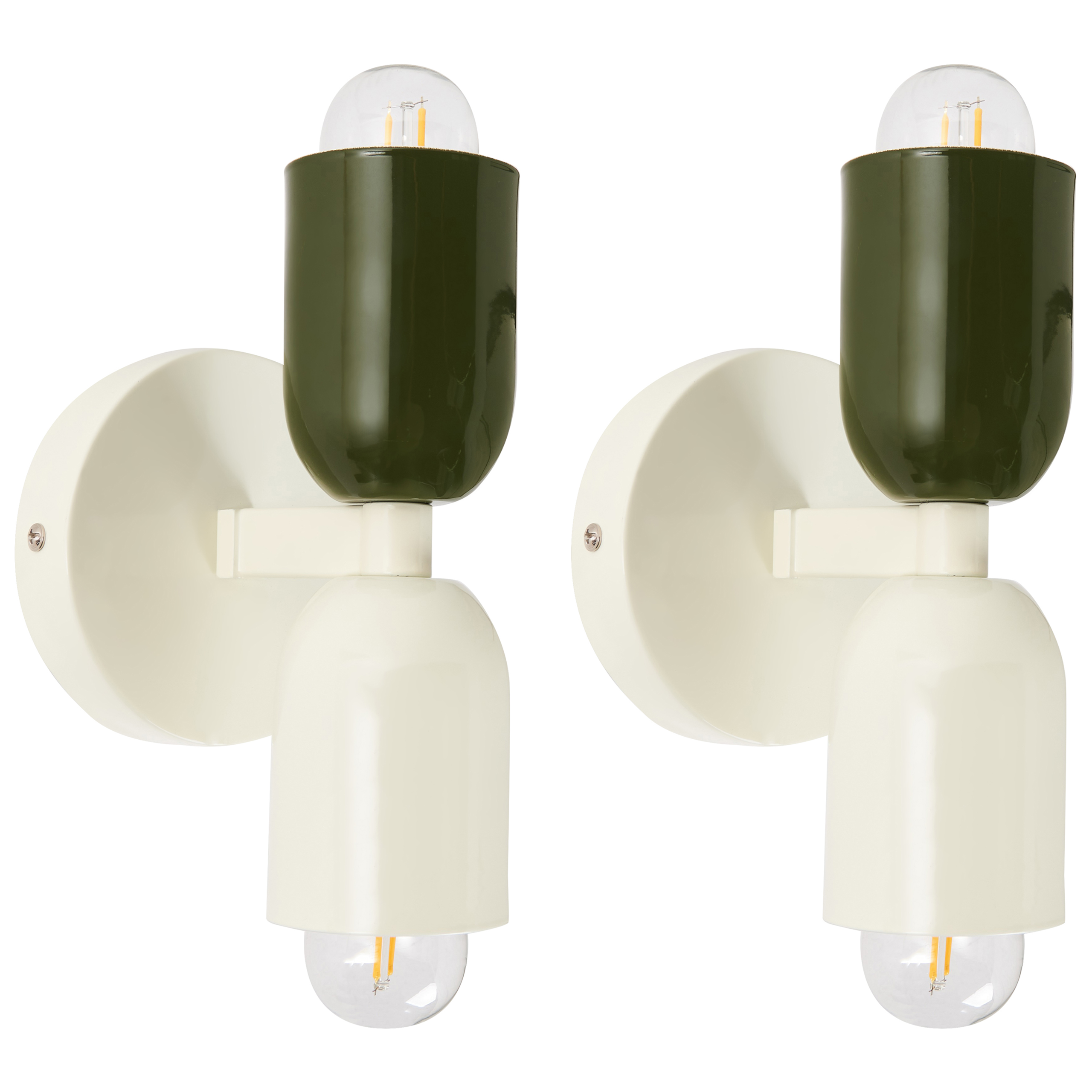 Set med 2 vägglampor TOPI Metall Off-White