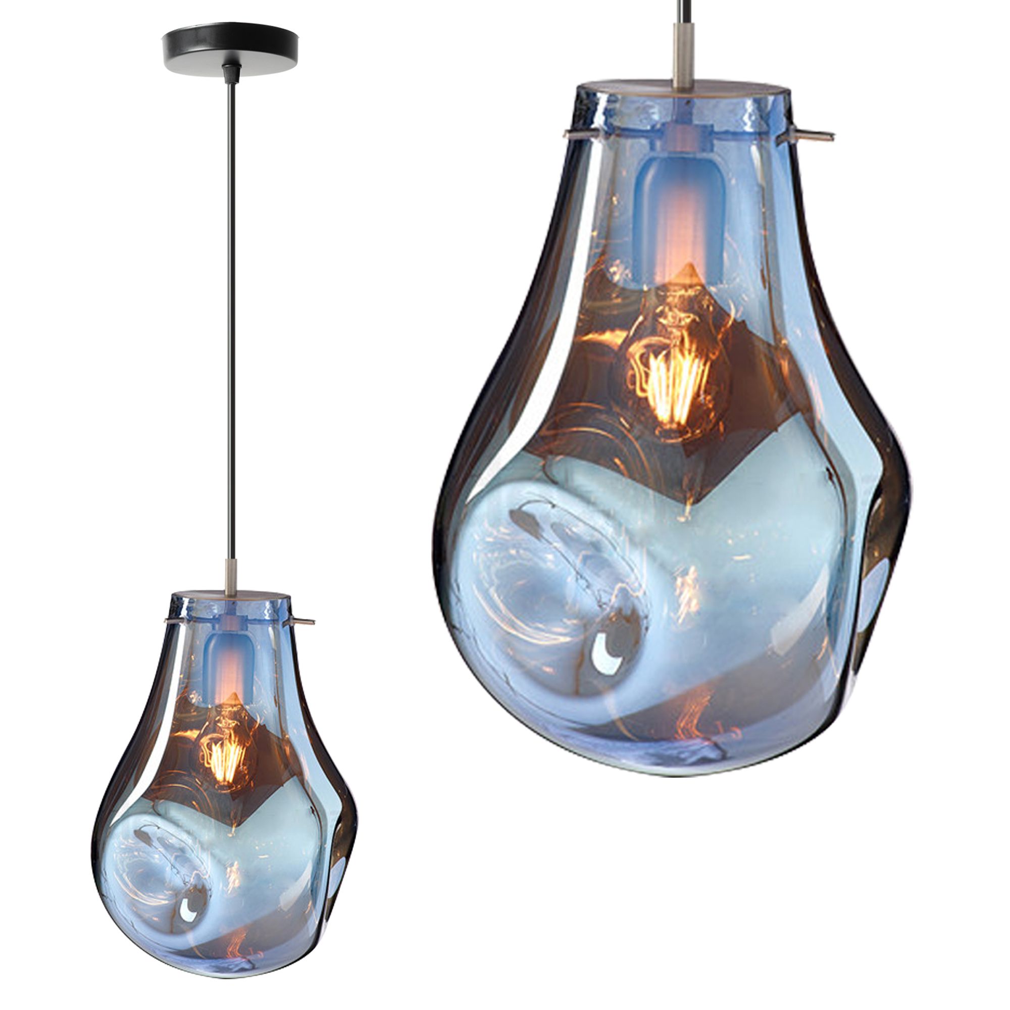 TOOLIGHT hängande taklampa APP327-1CP Blå 29x20,5x29cm