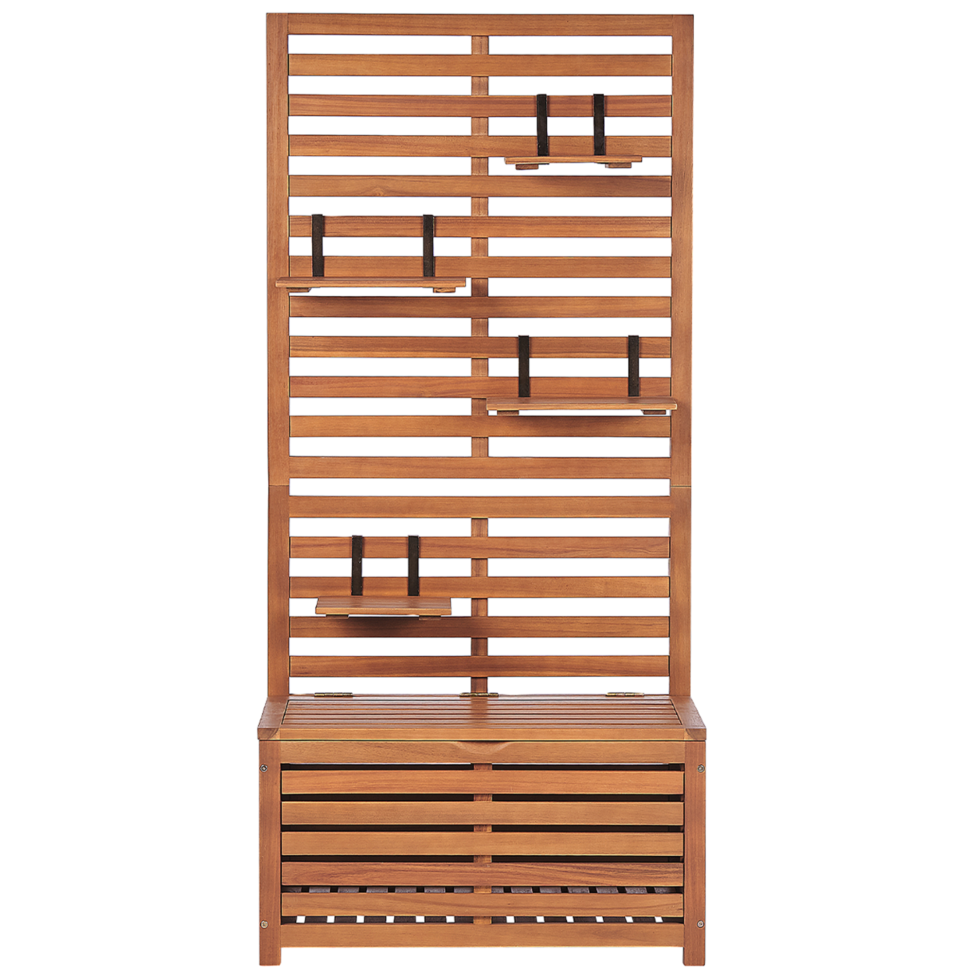 Trädgårdsbänk med väggpanel MATINO 80 cm 170 cm Akaciaträ Brun