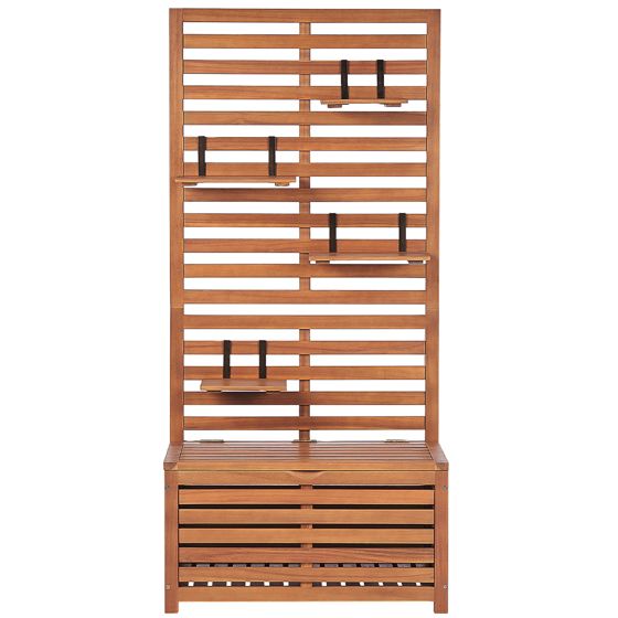 Trädgårdsbänk med väggpanel MATINO 80 cm 170 cm Akaciaträ Brun