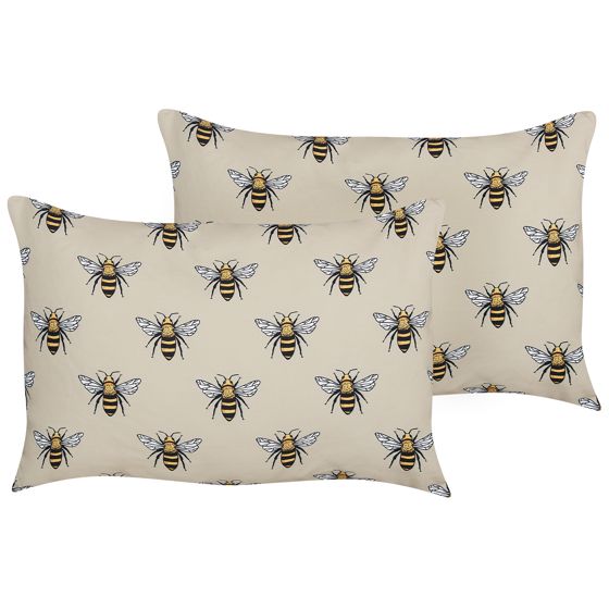 Set med 2 utomhusdynor CANNETO Djurtryck 40 x 60 cm Beige