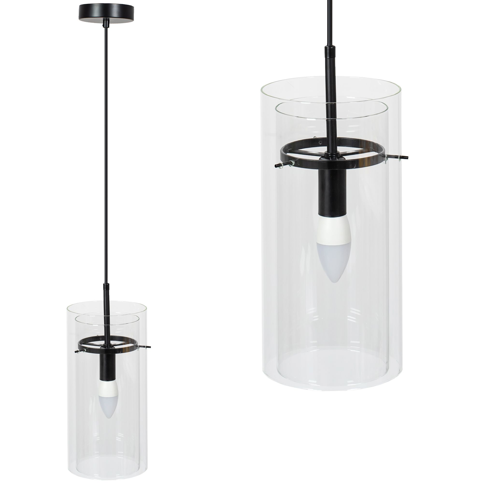 TOOLIGHT hängande taklampa APP1211-1CP Svart 15x15x35cm