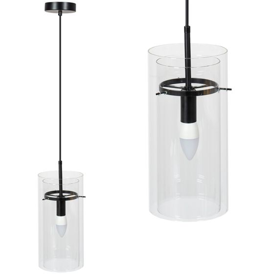 TOOLIGHT hängande taklampa APP1211-1CP Svart 15x15x35cm