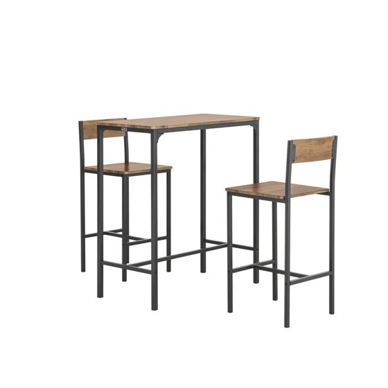 SoBuy Barbord och 2 barstolar med hyllor Matgrupp köksö med sittplats Testad för 150 kg (OGT03-XL)