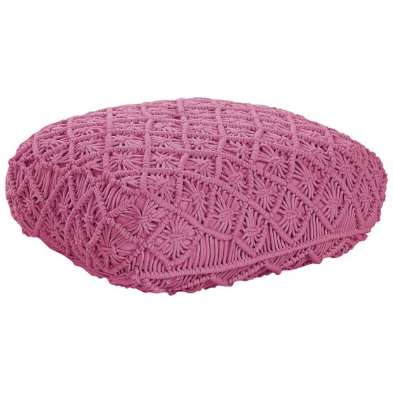 Sittpuff Makramé BERRECHID Bomull Rosa