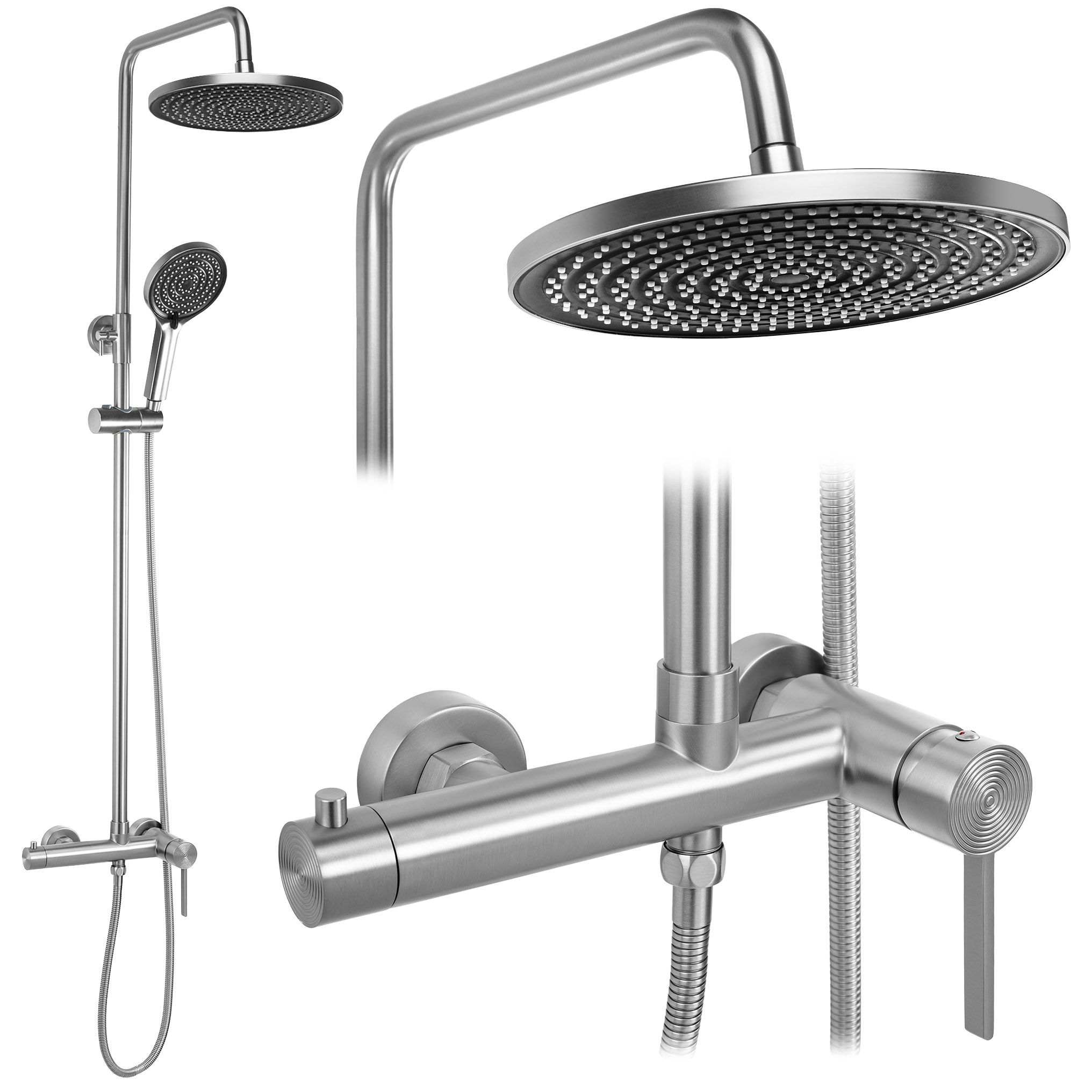 REA Duschset Foster Borstad Koppar, 25x25x130cm